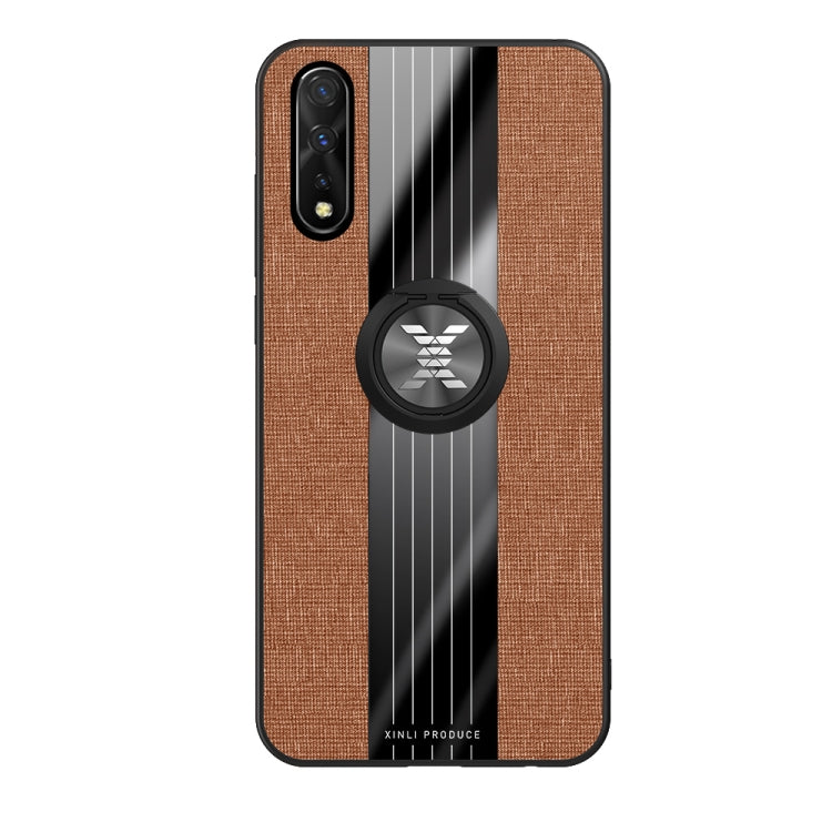 For Vivo IQOO Neo XINLI Stitching Cloth Texture Shockproof TPU Protective Case with Ring Holder