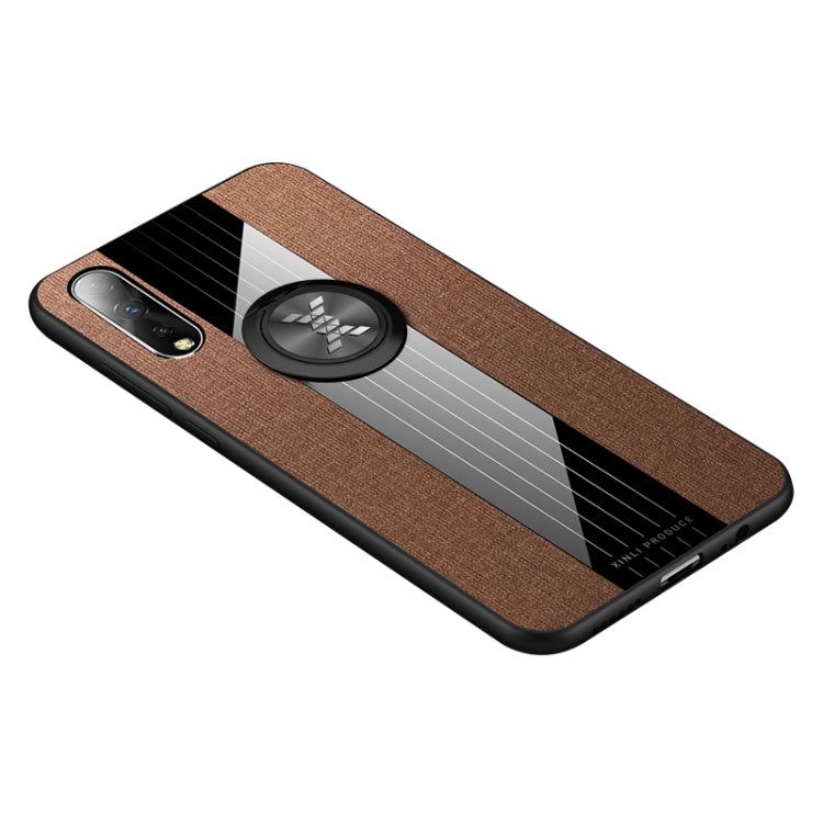 For Vivo IQOO Neo XINLI Stitching Cloth Texture Shockproof TPU Protective Case with Ring Holder