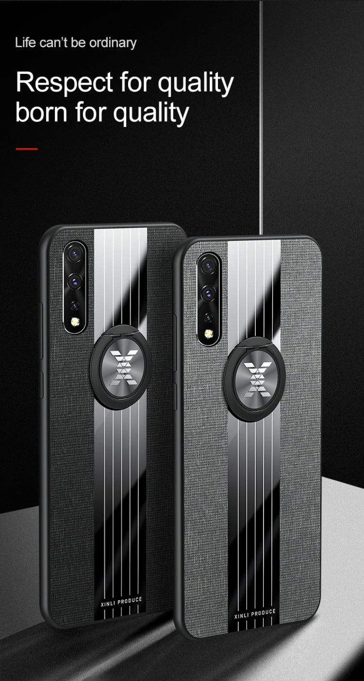 For Vivo IQOO Neo XINLI Stitching Cloth Texture Shockproof TPU Protective Case with Ring Holder