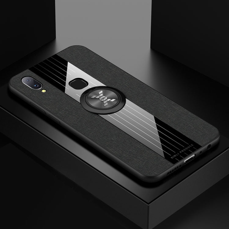 For Vivo V11i / Z3i XINLI Stitching Cloth Texture Shockproof TPU Protective Case with Ring Holder