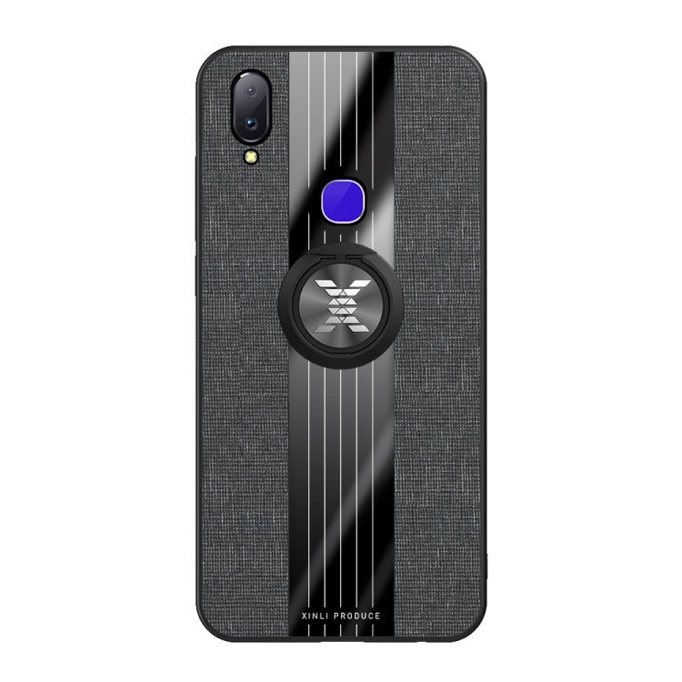 For Vivo V11i / Z3i XINLI Stitching Cloth Texture Shockproof TPU Protective Case with Ring Holder