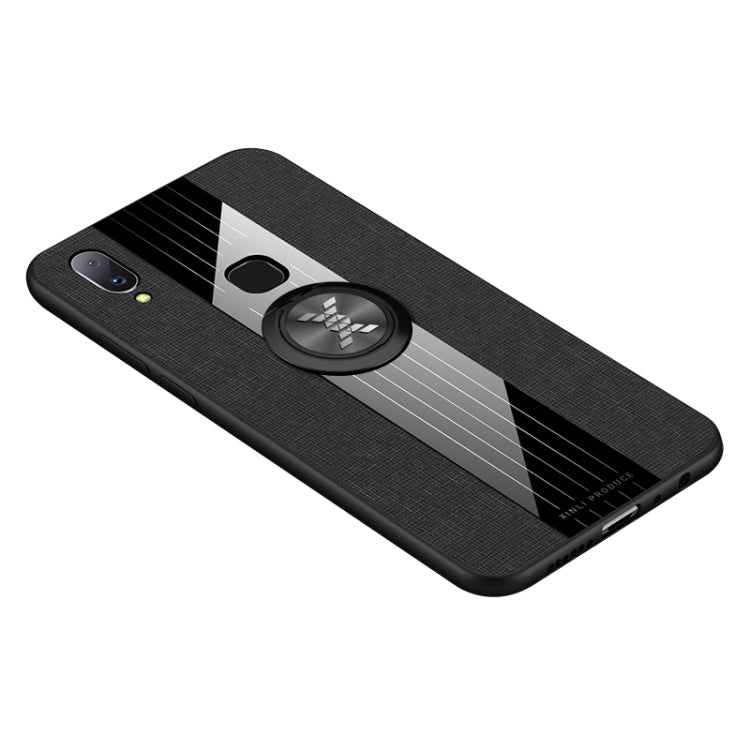 For Vivo V11i / Z3i XINLI Stitching Cloth Texture Shockproof TPU Protective Case with Ring Holder