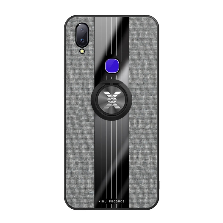 For Vivo V11i / Z3i XINLI Stitching Cloth Texture Shockproof TPU Protective Case with Ring Holder