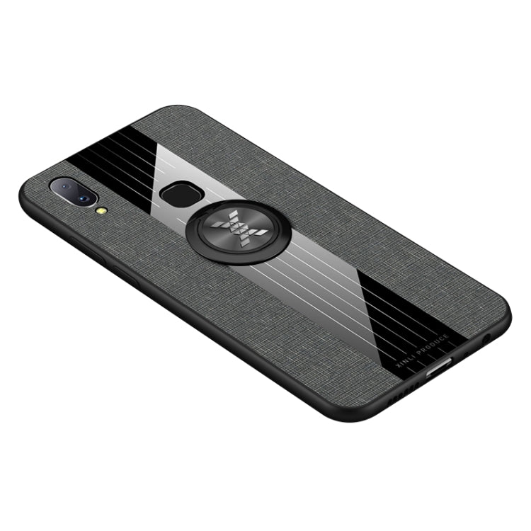For Vivo V11i / Z3i XINLI Stitching Cloth Texture Shockproof TPU Protective Case with Ring Holder