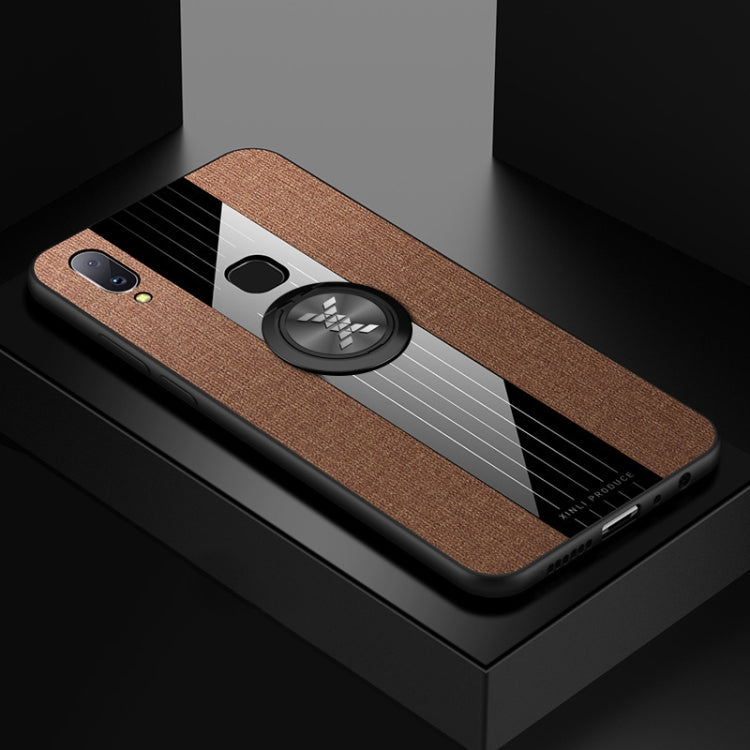 For Vivo V11i / Z3i XINLI Stitching Cloth Texture Shockproof TPU Protective Case with Ring Holder