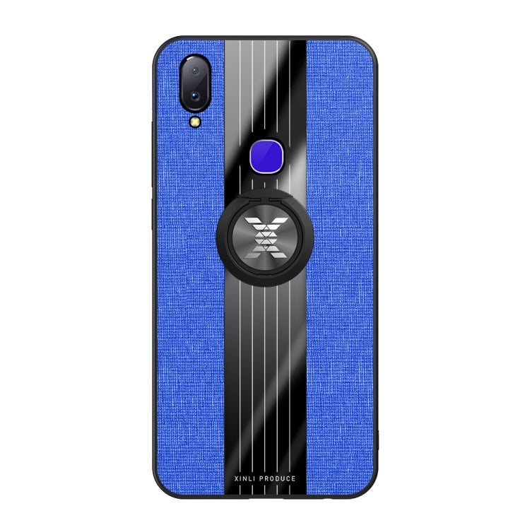 For Vivo V11i / Z3i XINLI Stitching Cloth Texture Shockproof TPU Protective Case with Ring Holder