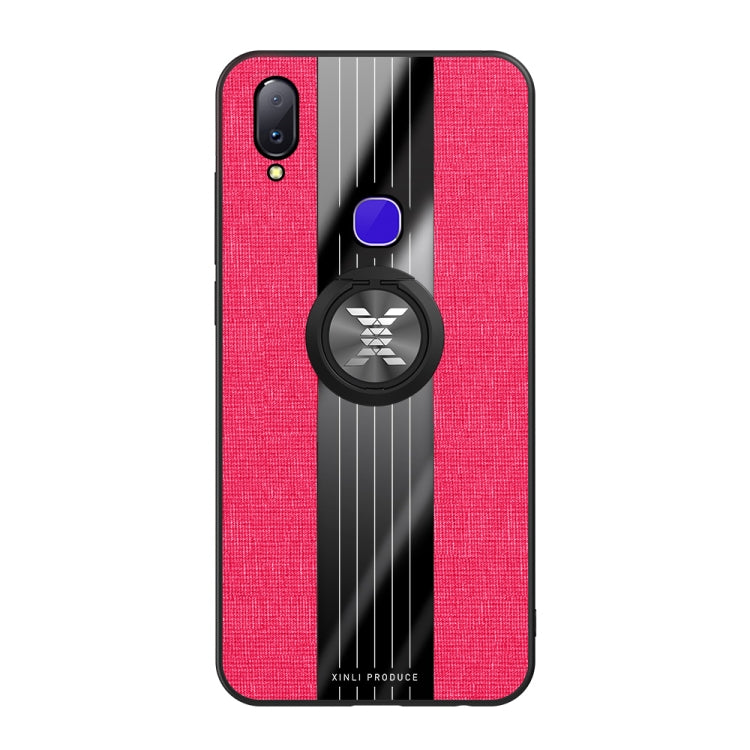 For Vivo V11i / Z3i XINLI Stitching Cloth Texture Shockproof TPU Protective Case with Ring Holder