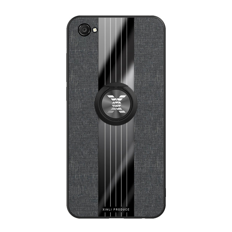 For Vivo X9 XINLI Stitching Cloth Texture Shockproof TPU Protective Case with Ring Holder