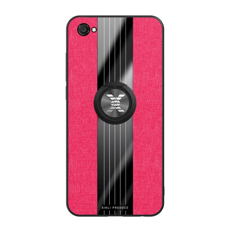 For Vivo X9 XINLI Stitching Cloth Texture Shockproof TPU Protective Case with Ring Holder