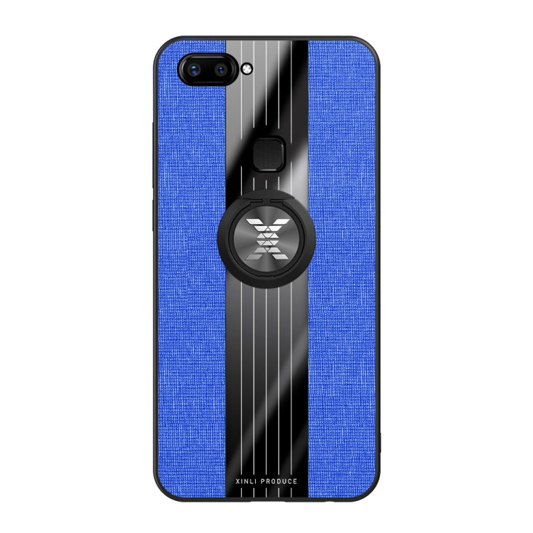 For Vivo X20 XINLI Stitching Cloth Texture Shockproof TPU Protective Case with Ring Holder