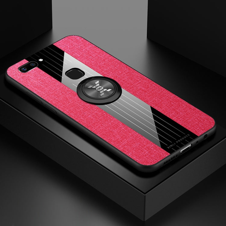 For Vivo X20 XINLI Stitching Cloth Texture Shockproof TPU Protective Case with Ring Holder