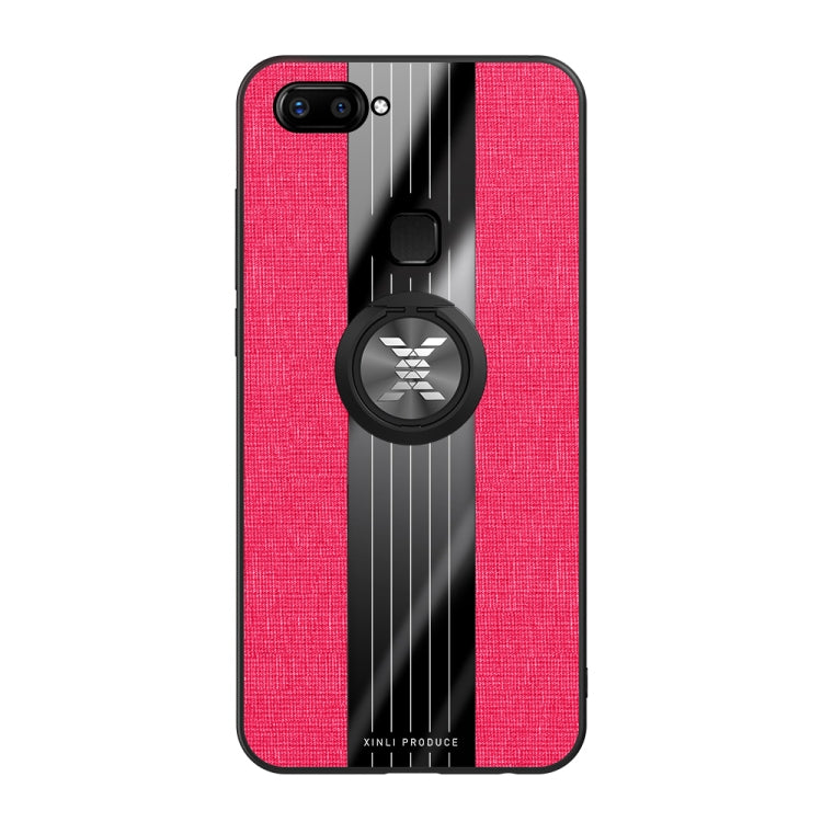 For Vivo X20 XINLI Stitching Cloth Texture Shockproof TPU Protective Case with Ring Holder