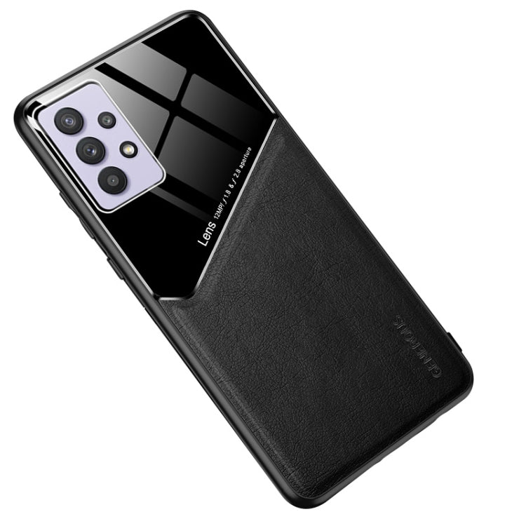 For Samsung Galaxy A32 5G All-inclusive Leather + Organic Glass Protective Case with Metal Iron Sheet