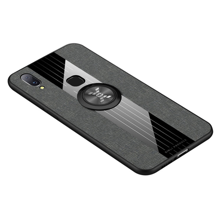 For Vivo X21 XINLI Stitching Cloth Texture Shockproof TPU Protective Case with Ring Holder