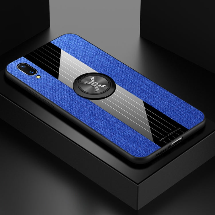For Vivo X21 XINLI Stitching Cloth Texture Shockproof TPU Protective Case with Ring Holder