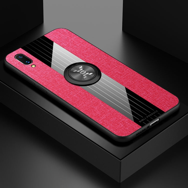 For Vivo X21 XINLI Stitching Cloth Texture Shockproof TPU Protective Case with Ring Holder