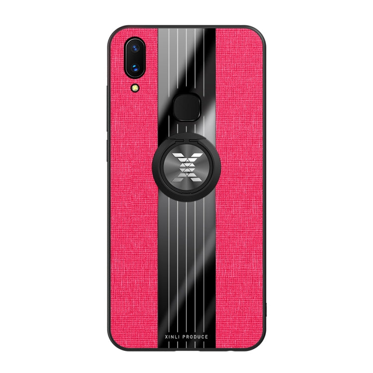 For Vivo X21 XINLI Stitching Cloth Texture Shockproof TPU Protective Case with Ring Holder
