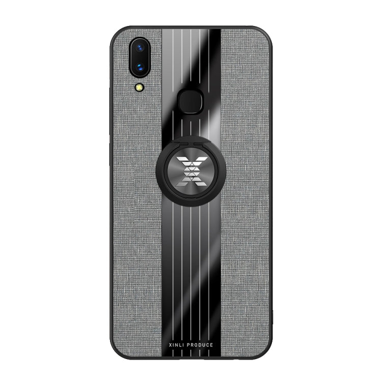 For Vivo X21i XINLI Stitching Cloth Texture Shockproof TPU Protective Case with Ring Holder