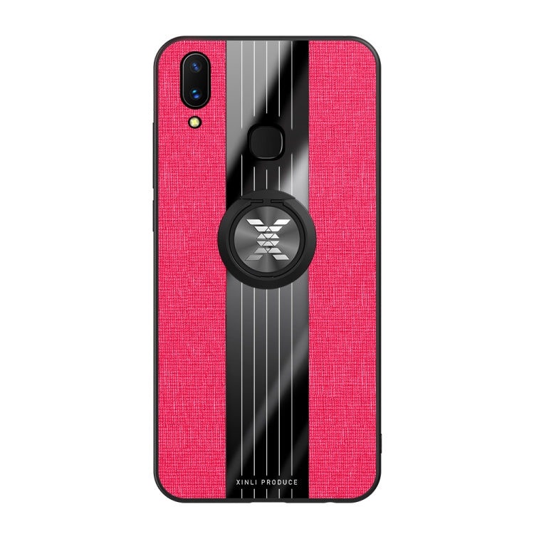 For Vivo X21i XINLI Stitching Cloth Texture Shockproof TPU Protective Case with Ring Holder