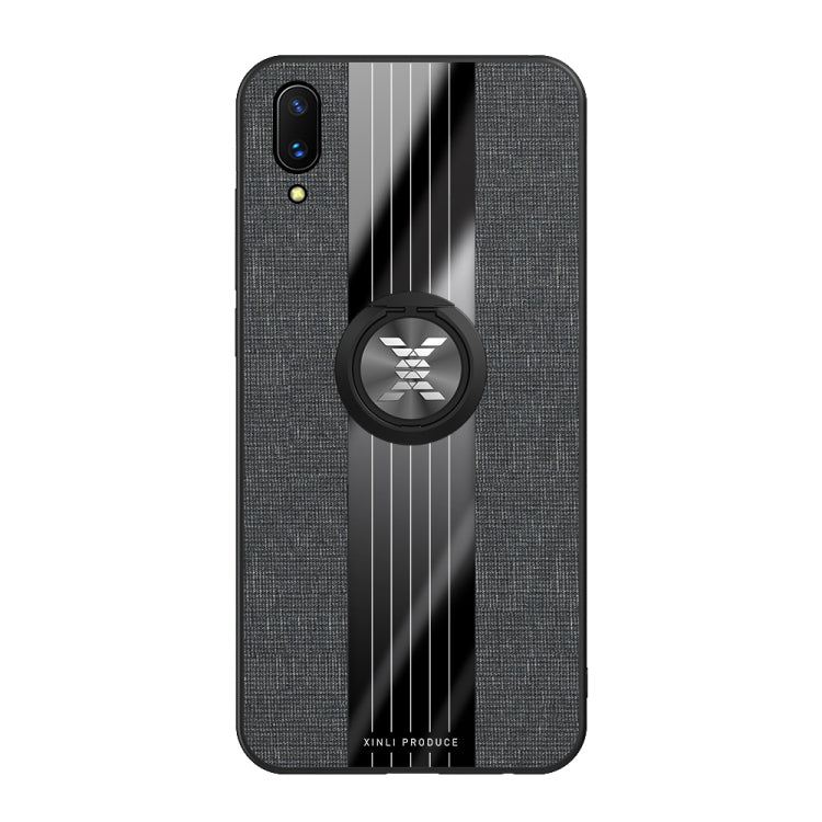 For Vivo X21UD XINLI Stitching Cloth Texture Shockproof TPU Protective Case with Ring Holder