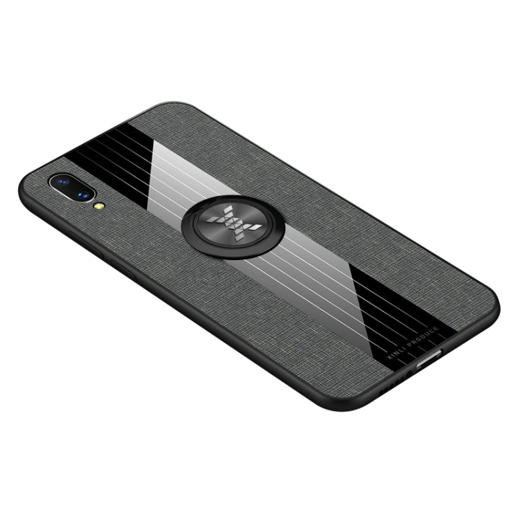 For Vivo X21UD XINLI Stitching Cloth Texture Shockproof TPU Protective Case with Ring Holder