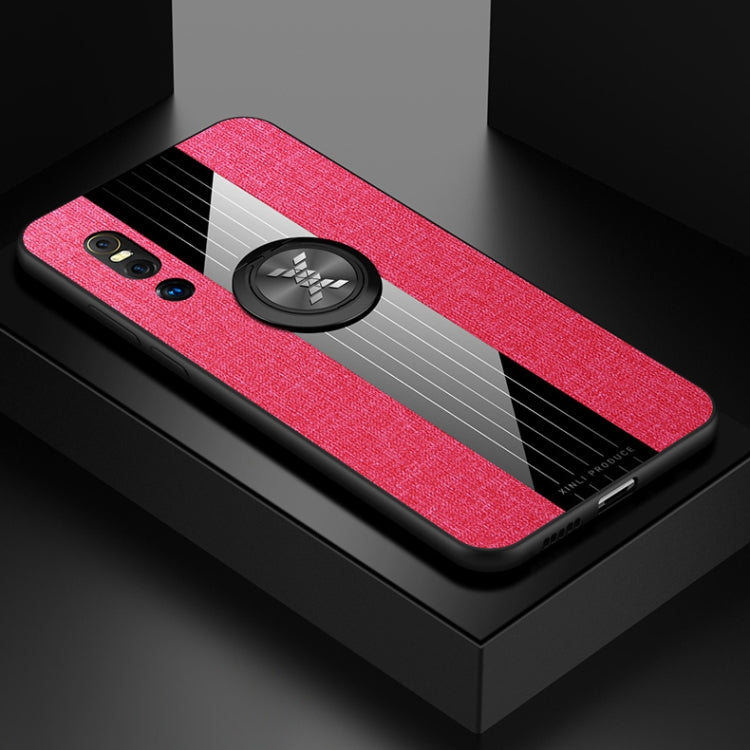 For Vivo X27 XINLI Stitching Cloth Texture Shockproof TPU Protective Case with Ring Holder