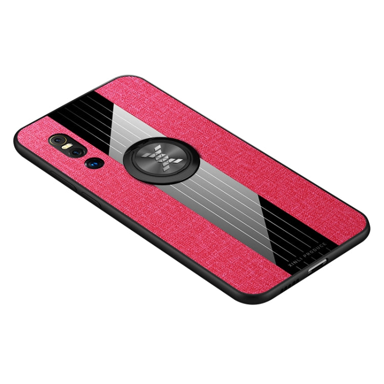 For Vivo X27 XINLI Stitching Cloth Texture Shockproof TPU Protective Case with Ring Holder