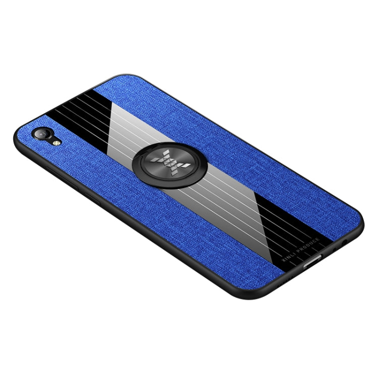 For Vivo Y91 XINLI Stitching Cloth Texture Shockproof TPU Protective Case with Ring Holder