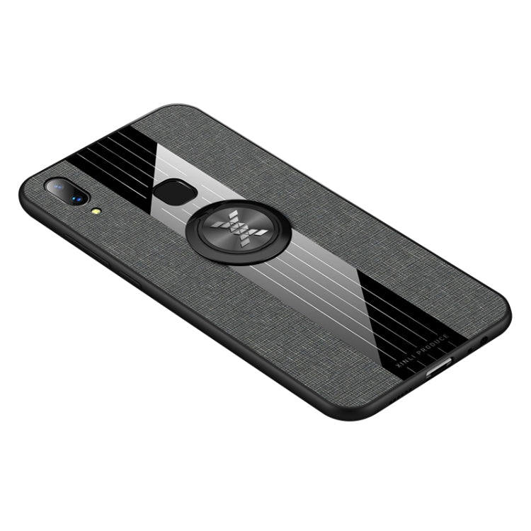For Vivo Y95 XINLI Stitching Cloth Texture Shockproof TPU Protective Case with Ring Holder