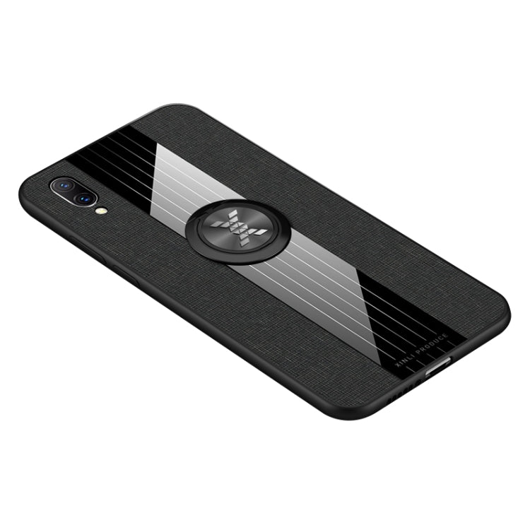 For Vivo X23 XINLI Stitching Cloth Texture Shockproof TPU Protective Case with Ring Holder
