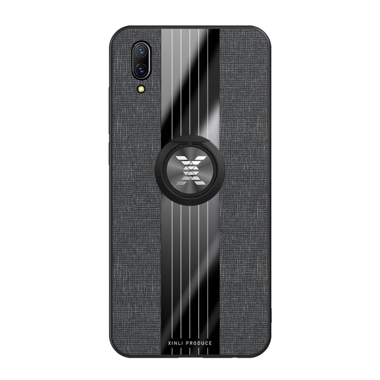 For Vivo X23 XINLI Stitching Cloth Texture Shockproof TPU Protective Case with Ring Holder