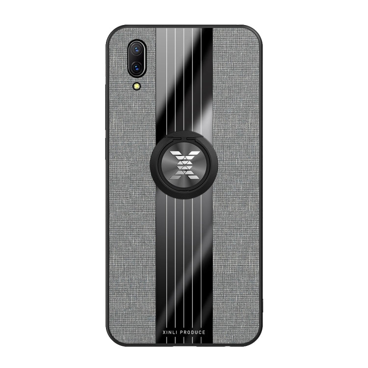 For Vivo X23 XINLI Stitching Cloth Texture Shockproof TPU Protective Case with Ring Holder