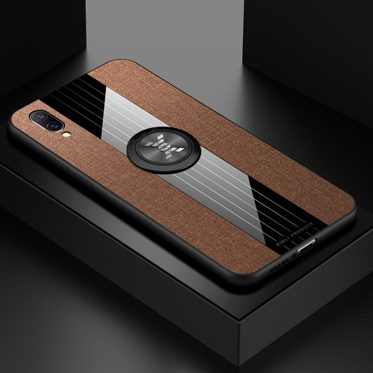 For Vivo X23 XINLI Stitching Cloth Texture Shockproof TPU Protective Case with Ring Holder