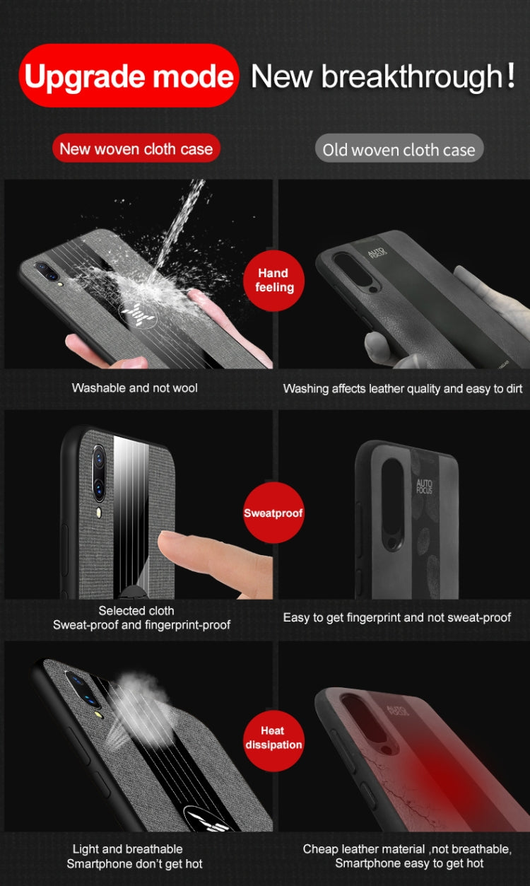 For Vivo X23 XINLI Stitching Cloth Texture Shockproof TPU Protective Case with Ring Holder