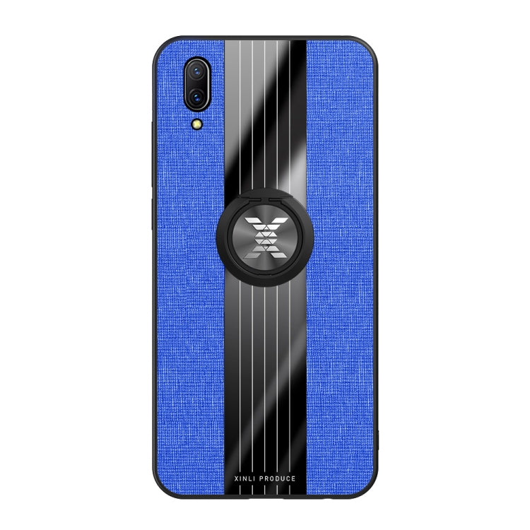 For Vivo X23 XINLI Stitching Cloth Texture Shockproof TPU Protective Case with Ring Holder
