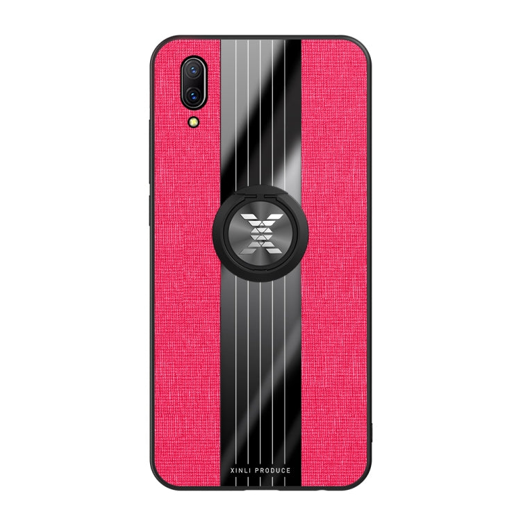 For Vivo X23 XINLI Stitching Cloth Texture Shockproof TPU Protective Case with Ring Holder