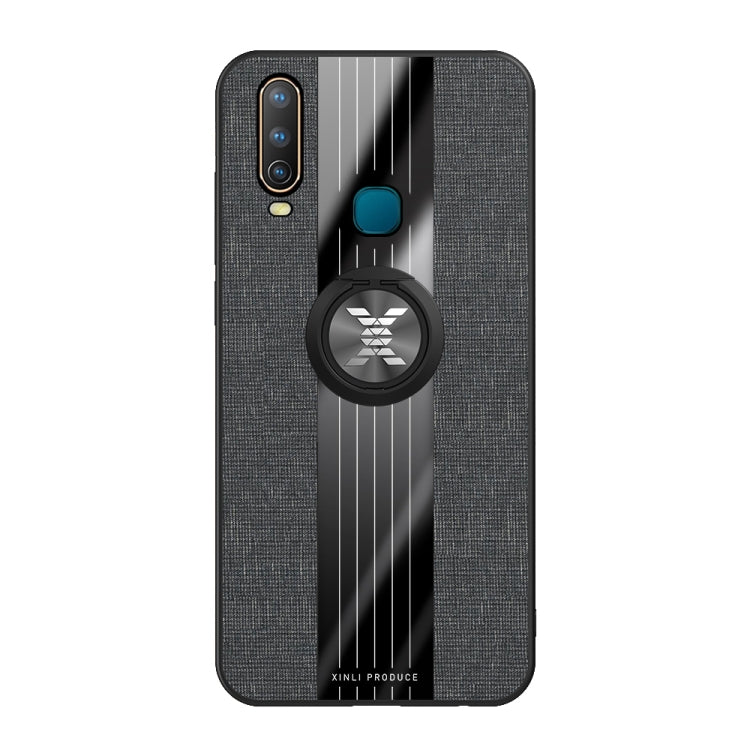 For Vivo Y3 / Y17 XINLI Stitching Cloth Texture Shockproof TPU Protective Case with Ring Holder