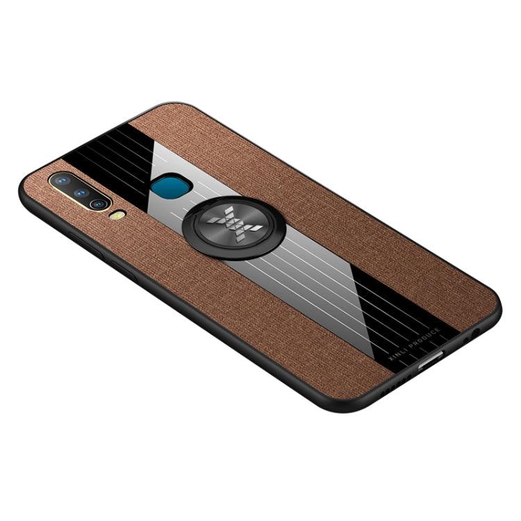 For Vivo Y3 / Y17 XINLI Stitching Cloth Texture Shockproof TPU Protective Case with Ring Holder