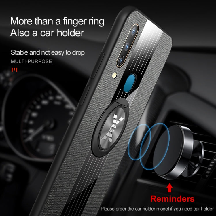 For Vivo Y3 / Y17 XINLI Stitching Cloth Texture Shockproof TPU Protective Case with Ring Holder