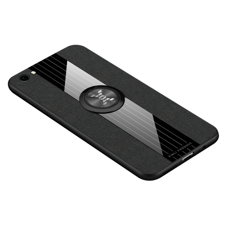 For Vivo Y66 XINLI Stitching Cloth Texture Shockproof TPU Protective Case with Ring Holder