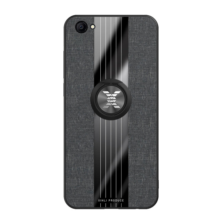 For Vivo Y66 XINLI Stitching Cloth Texture Shockproof TPU Protective Case with Ring Holder