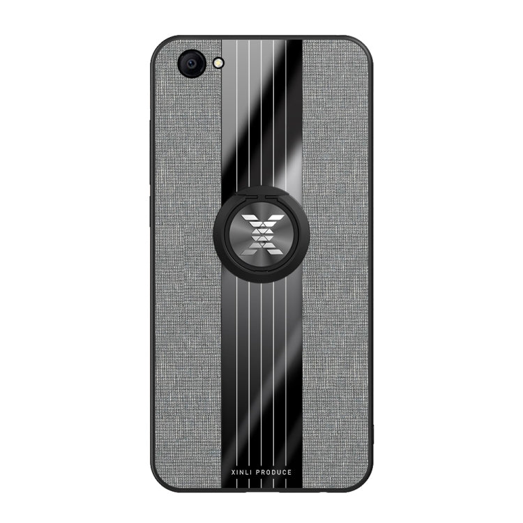 For Vivo Y66 XINLI Stitching Cloth Texture Shockproof TPU Protective Case with Ring Holder