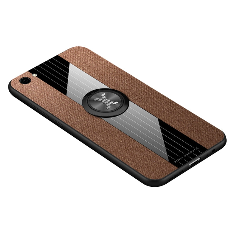 For Vivo Y66 XINLI Stitching Cloth Texture Shockproof TPU Protective Case with Ring Holder