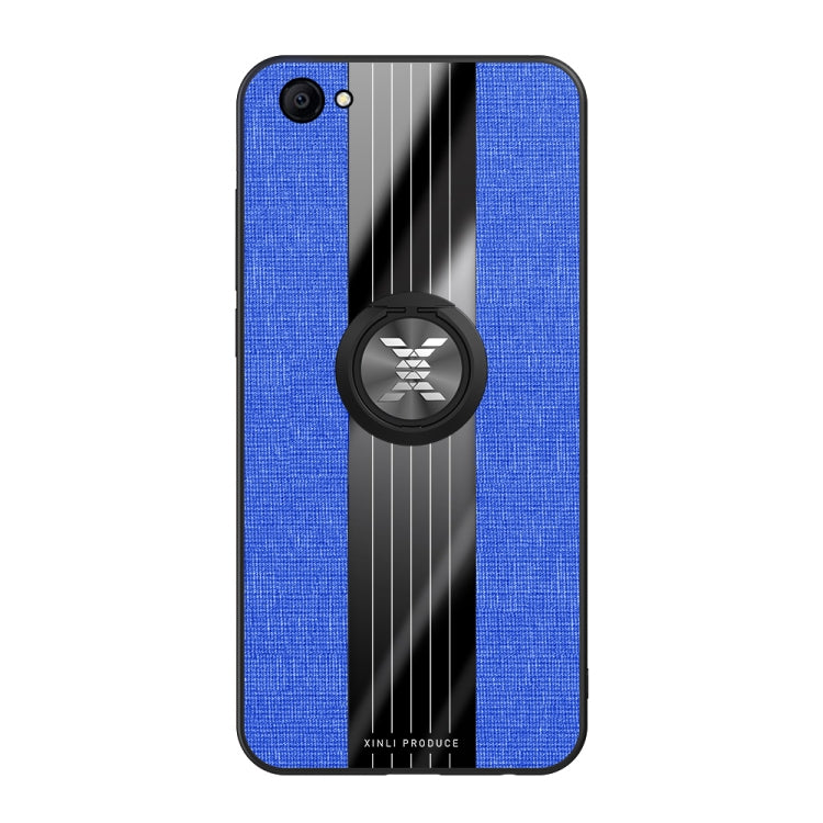 For Vivo Y66 XINLI Stitching Cloth Texture Shockproof TPU Protective Case with Ring Holder