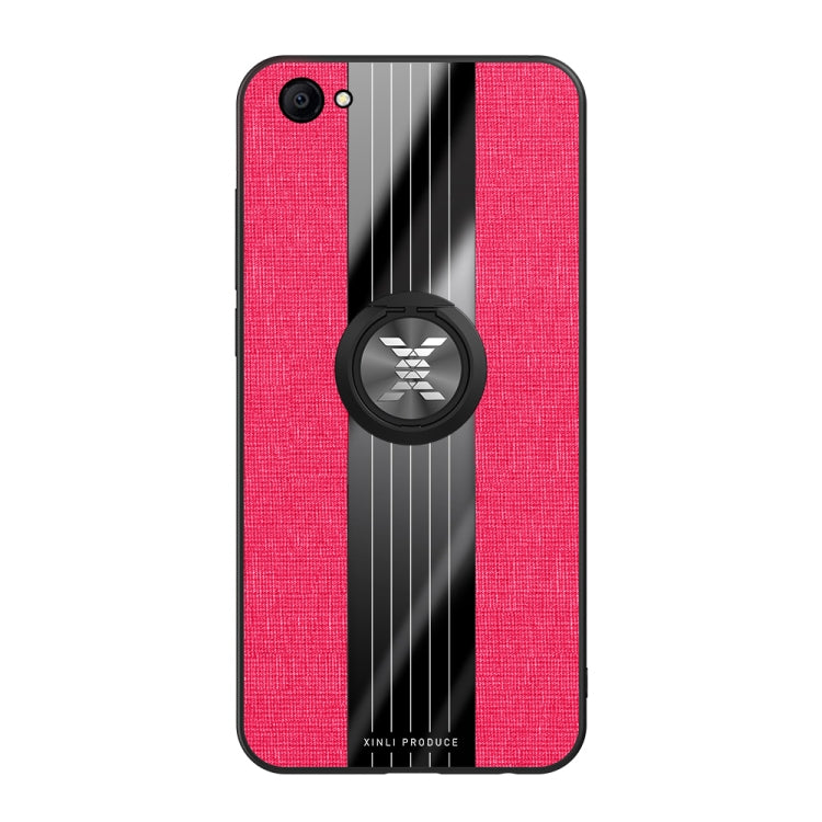For Vivo Y66 XINLI Stitching Cloth Texture Shockproof TPU Protective Case with Ring Holder
