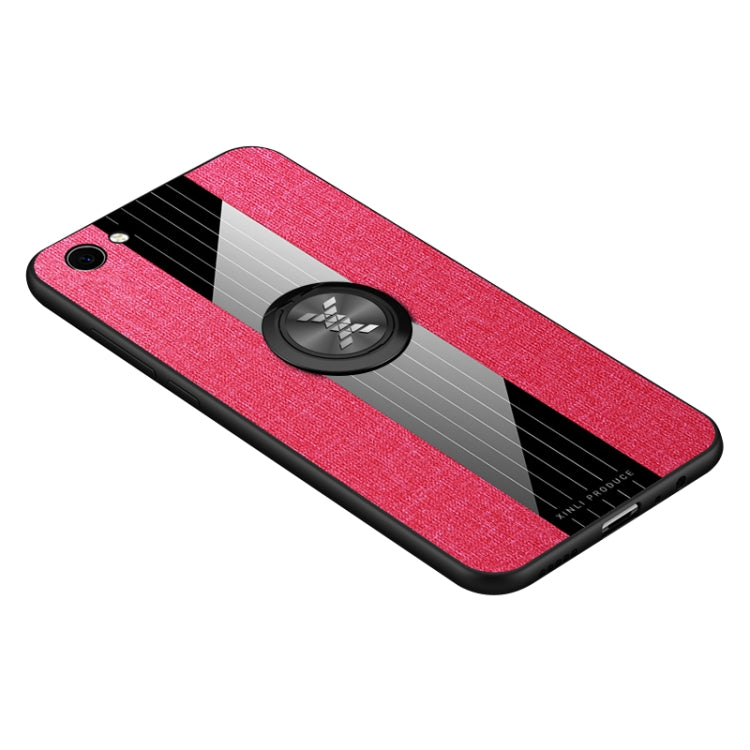 For Vivo Y71 XINLI Stitching Cloth Texture Shockproof TPU Protective Case with Ring Holder