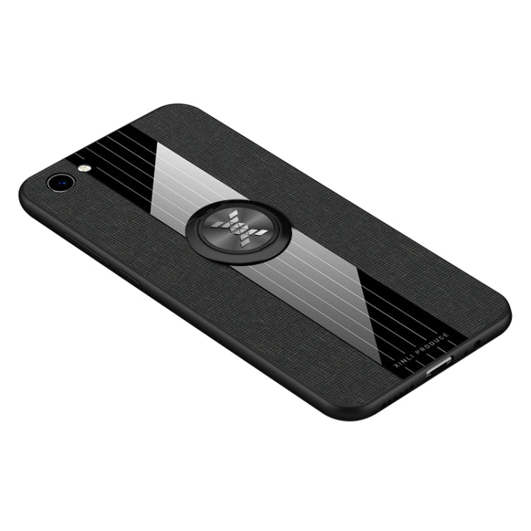 For Vivo Y83 XINLI Stitching Cloth Texture Shockproof TPU Protective Case with Ring Holder