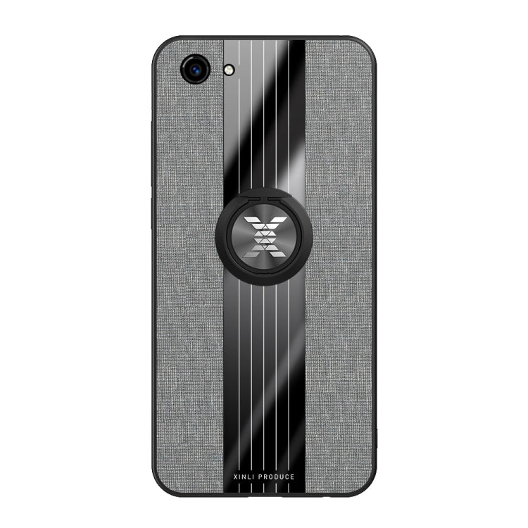 For Vivo Y83 XINLI Stitching Cloth Texture Shockproof TPU Protective Case with Ring Holder