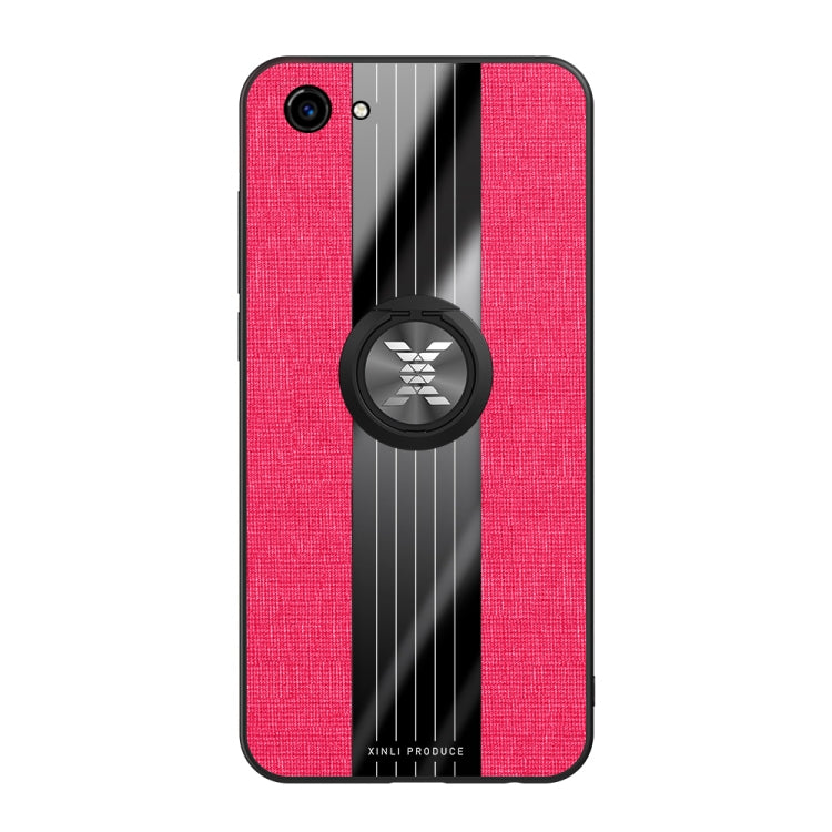 For Vivo Y83 XINLI Stitching Cloth Texture Shockproof TPU Protective Case with Ring Holder