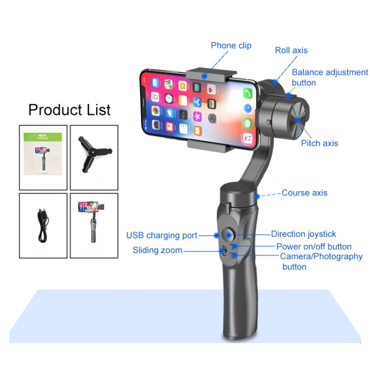 F6 Vlog Live Broadcast Anti-shake Smart Three-axis Follow-up Mobile Phone Bracket Handheld Gimbal Stabilizer
